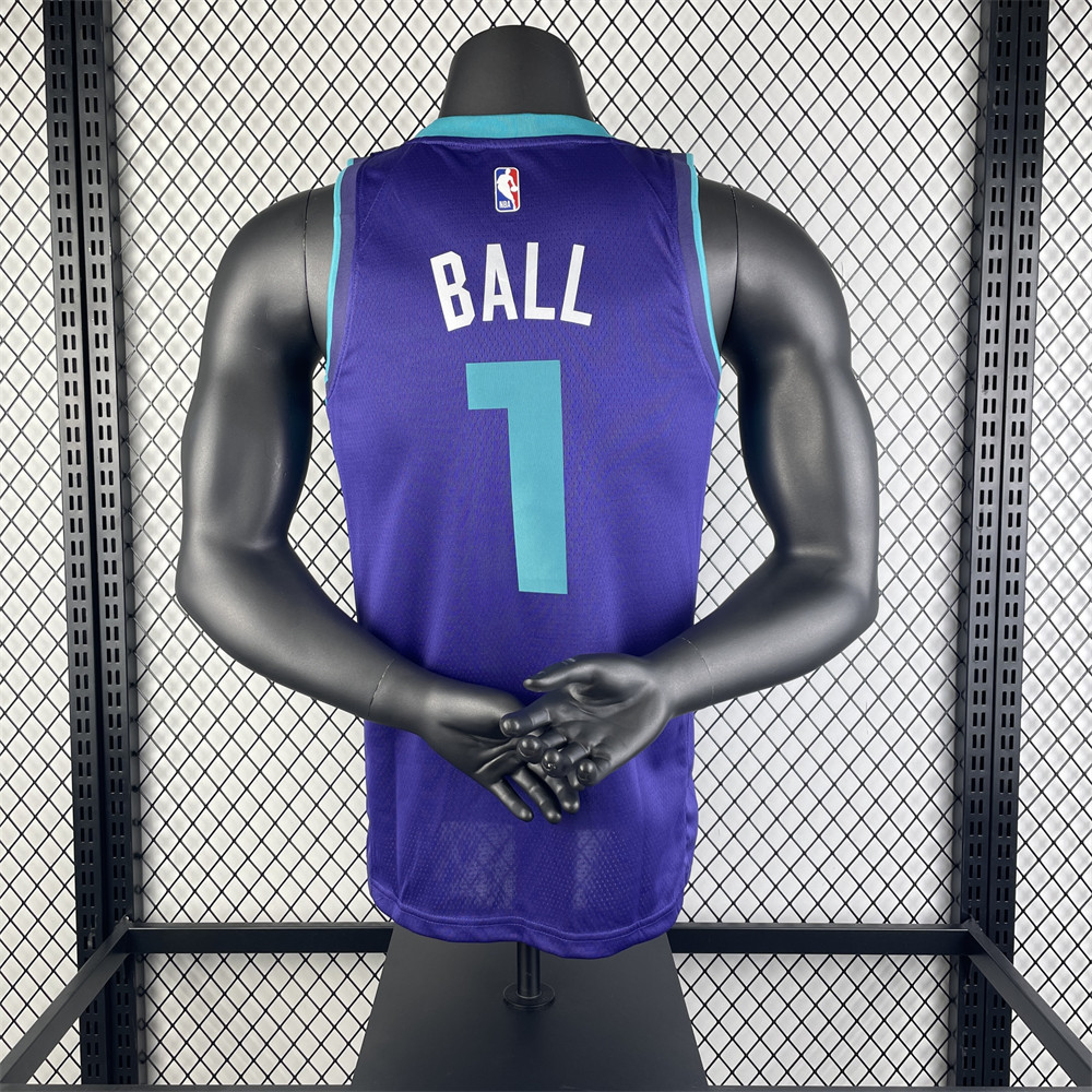 NBA Charlotte Hornets BALL#1 2019/20 Jordan Brand Purple Statement Edition Swingman Jersey S-XXL