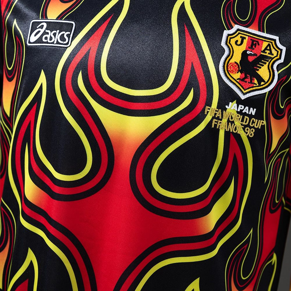 Retro Japan 1998 Goalkeeper Black Fireworks jersey Fan Version