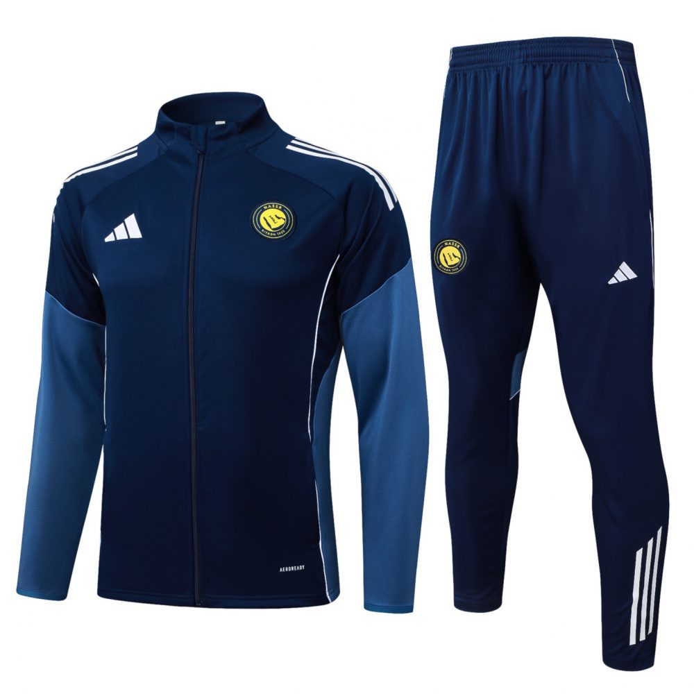 2025/26 Riyadh royal blue Jacket Training Suit Set Football Team Shirt Sports Fashion