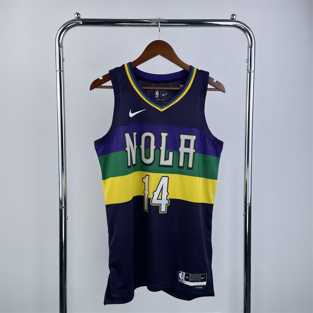 NBA New Orleans Pelicans V-Neck Black jersey INGRAM#14 S-XXL