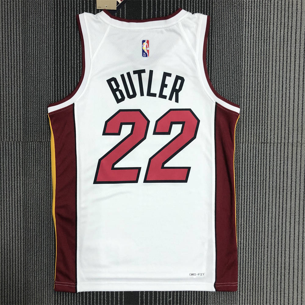NBA Miami Hearts V-Neck White 75th Anniversary Jersey BUTLER#22 S-XXL