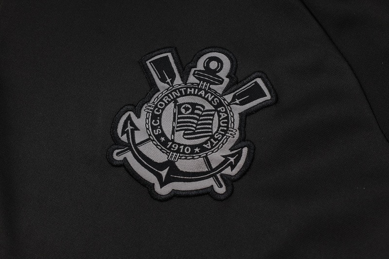 24/25 Corinthians Black Long-sleeved half-pull training kit Football team kit