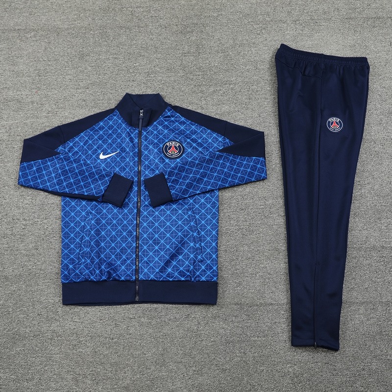 2024 PSG Blue Jacket Training Suit Set Football Team Shirt Sports Fashion