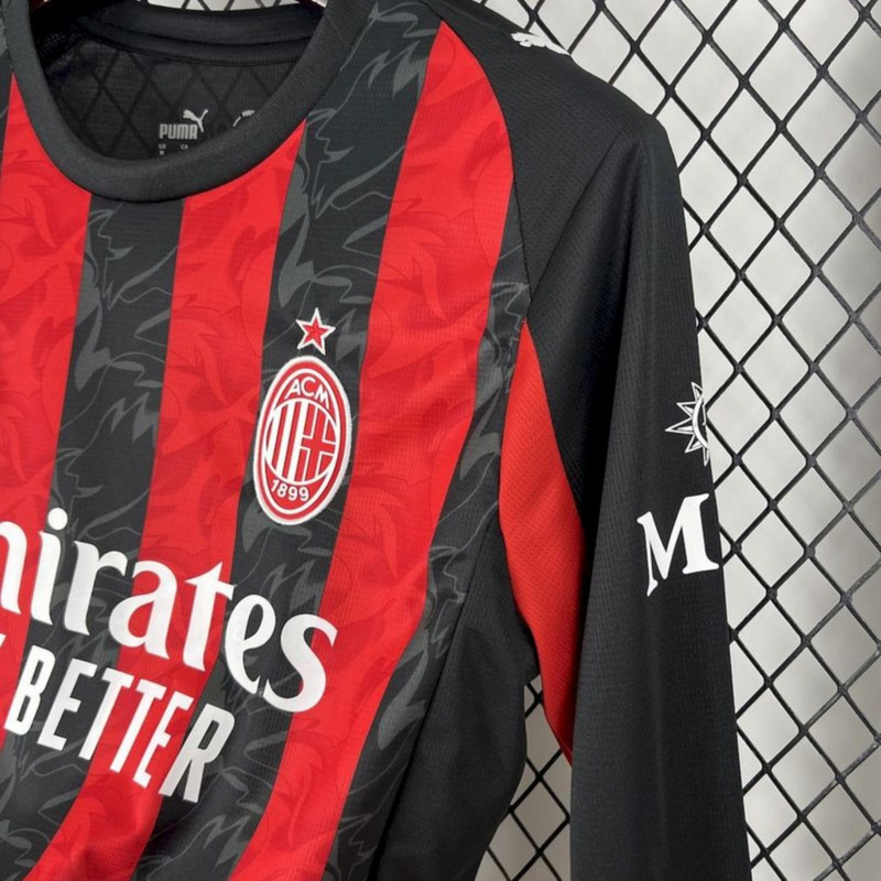 2025/26 AC Milan Home Long Sleeve jersey Fan Version