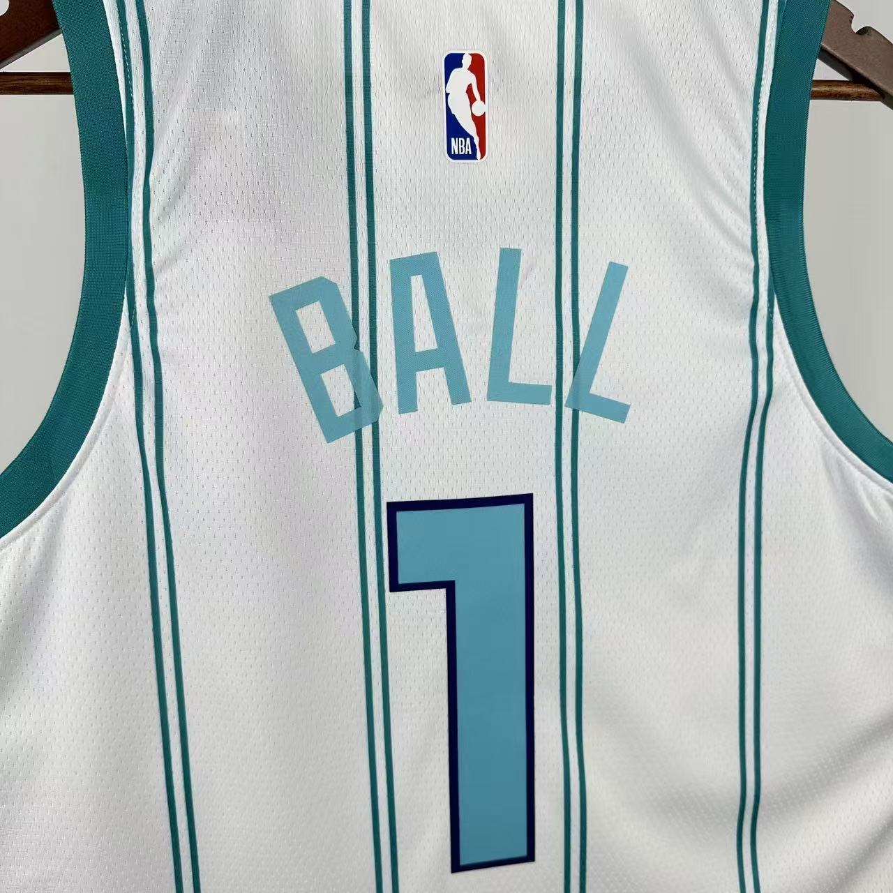 NBA Charlotte Hornets V-Neck White Jersey BALL#1