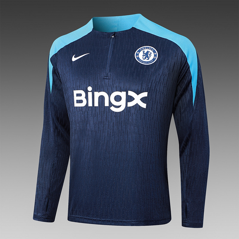 24/25 Chelsea Royal blue Long-sleeved half-pull training kit Football team kit