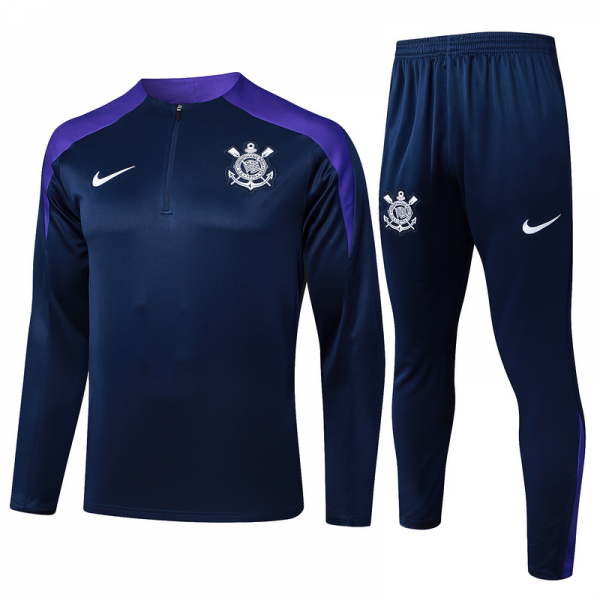 24/25 Corinthians Royal blue Long-sleeved half-pull training kit Football team kit