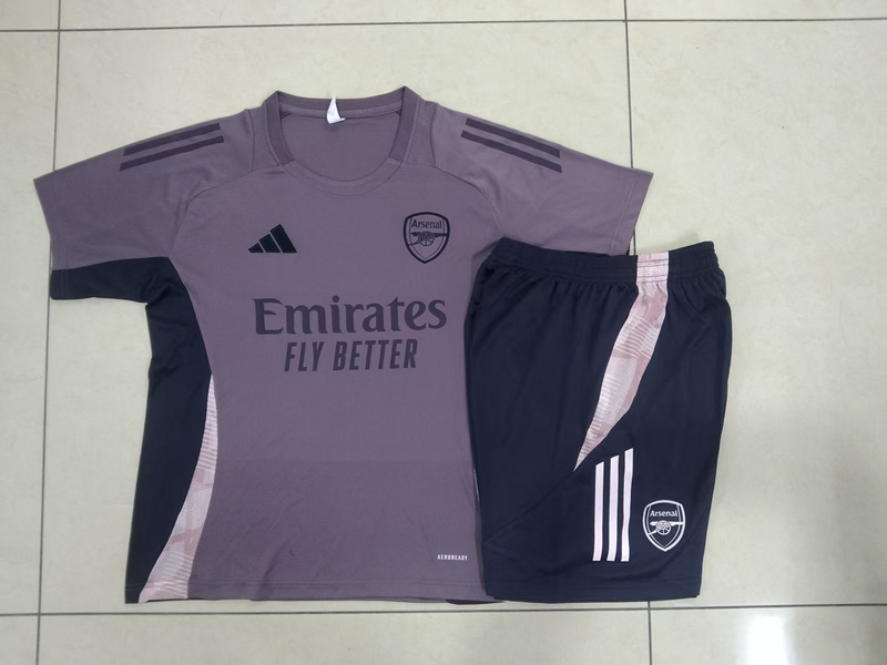 24/25 Arsenal Grey purple Training Set Shirt and Shorts