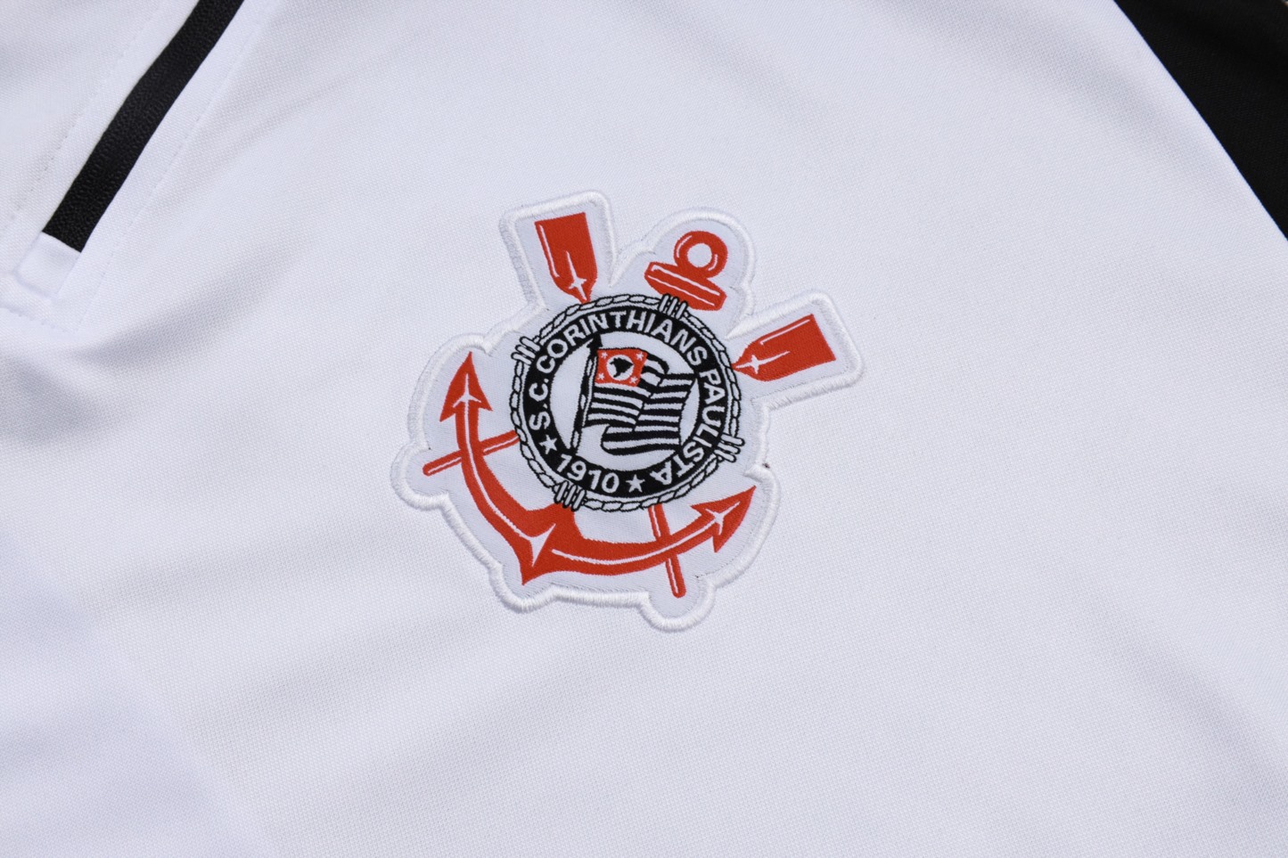202526 Corinthians white-black Long-sleeved half-pull training kit Football team kit
