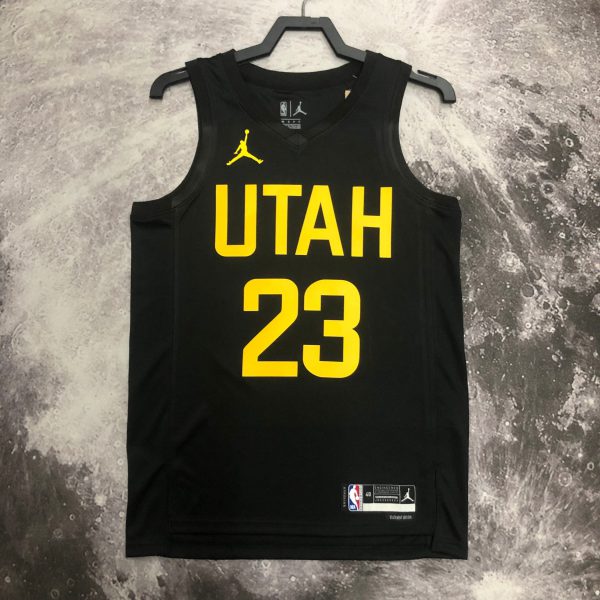 NBA Utah Jazz V-Neck Black Jersey MARKKANEN#23 S-XXL