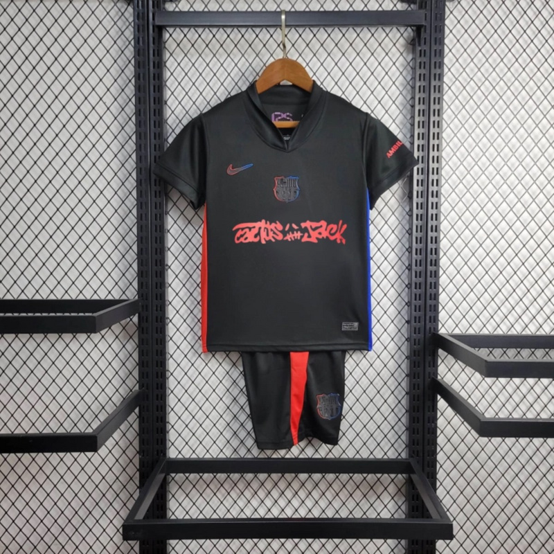 2024/25 Barcelona Away x Travis Scout Special Edition jersey kids Kits size: 16-28