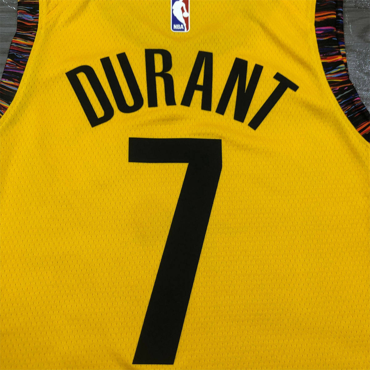 NBA Brooklyn Nets V-Neck Yellow Jersey DURANT#7 S-XXL