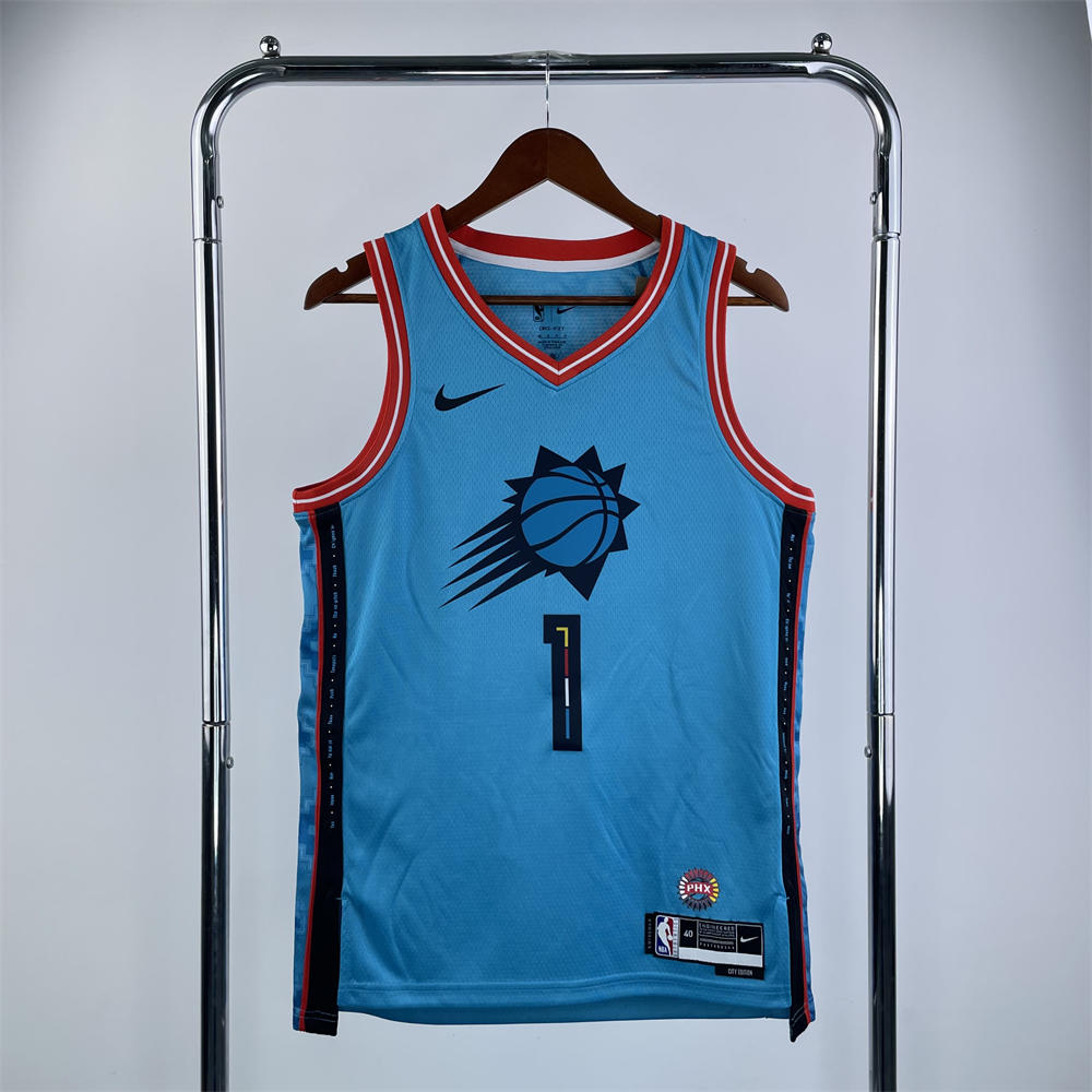 NBA Phoenix Suns V-Neck City Edition Blue jersey BOOKER#1 S-XXL