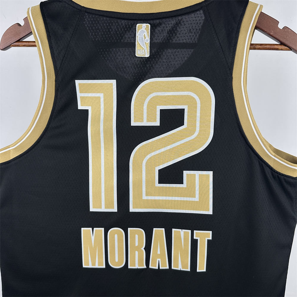 NBA Memphis Grizzies 2024 Honor Edition Black jersey MORANT#12 S-XXL