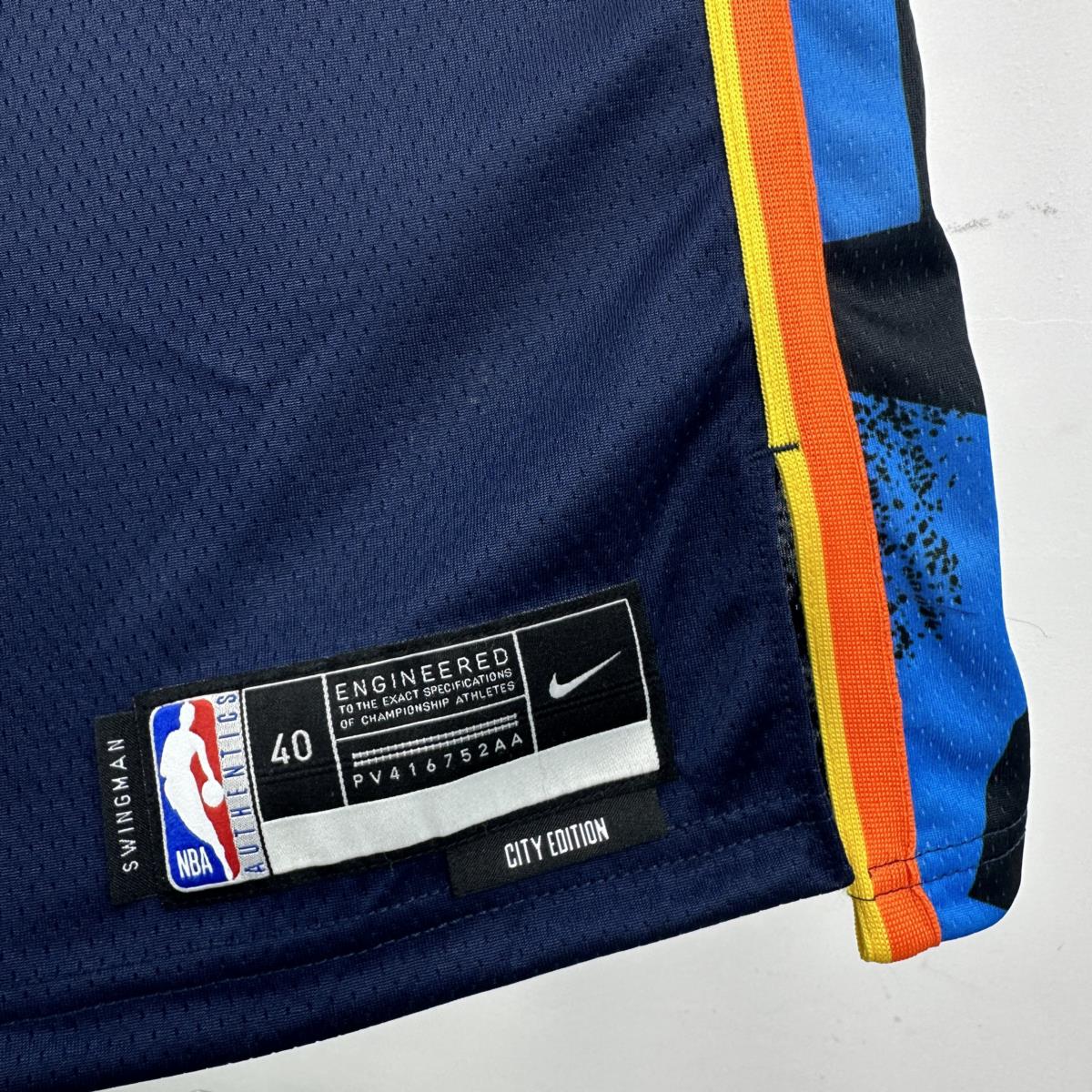 NBA Oklahoma City Thunder 24/25 City Edition V-Neck Black Jersey GILGEOUS-ALEXANDER#2 S-XXL