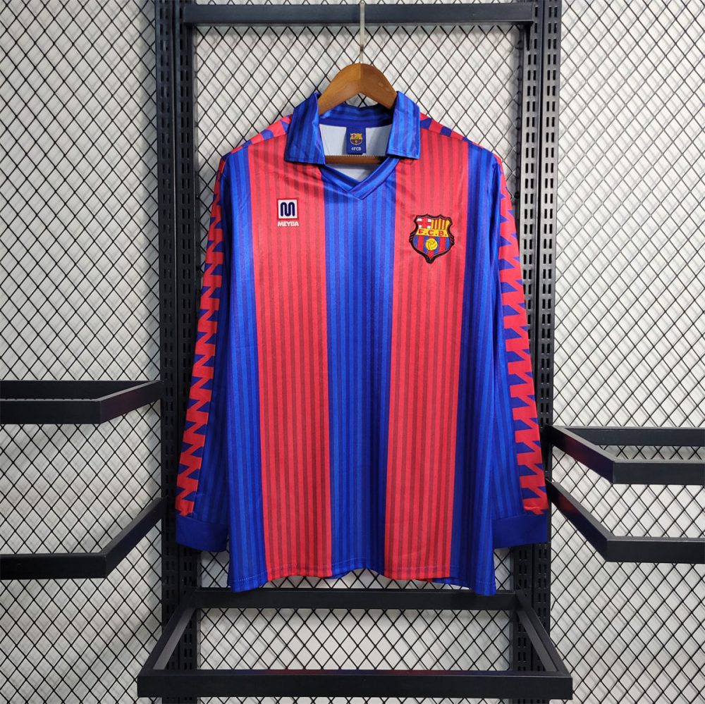 Retro Barcelona 92 Home Long Sleeve jersey Fan Version