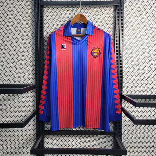 Retro Barcelona 92 Home Long Sleeve jersey Fan Version