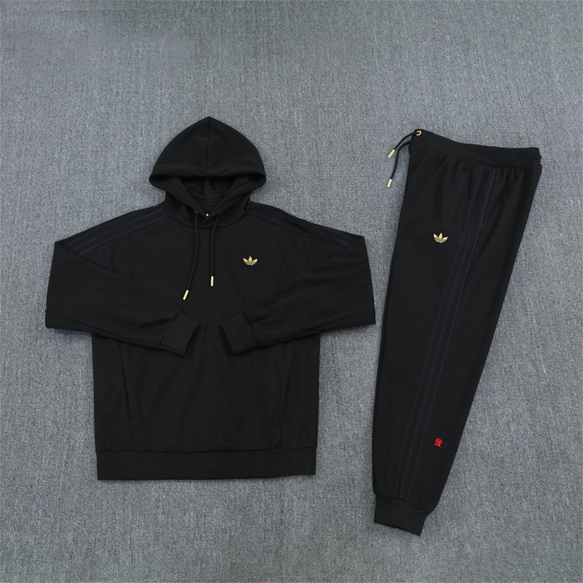 2025 Adidas Black Hoodie Jacket Kit Set Football Team Shirt Sports Fashion