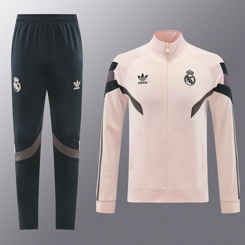 2024 Real Madrid Light Pink Jacket Training Suit Set Football Team Shirt Sports Fashion