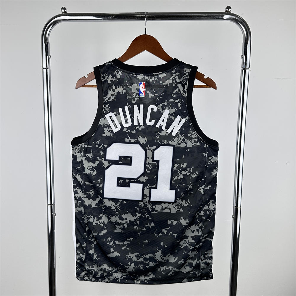 NBA San Antonio Spurs V-Neck Camouflage jersey DUNCAN#21 S-XXL