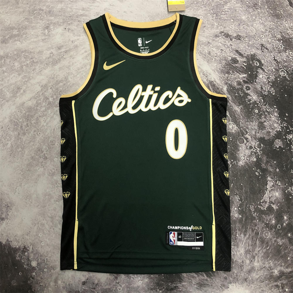 NBA Boston Celtics Round neck Deep Green Jersey Tatum#0 S-XXL