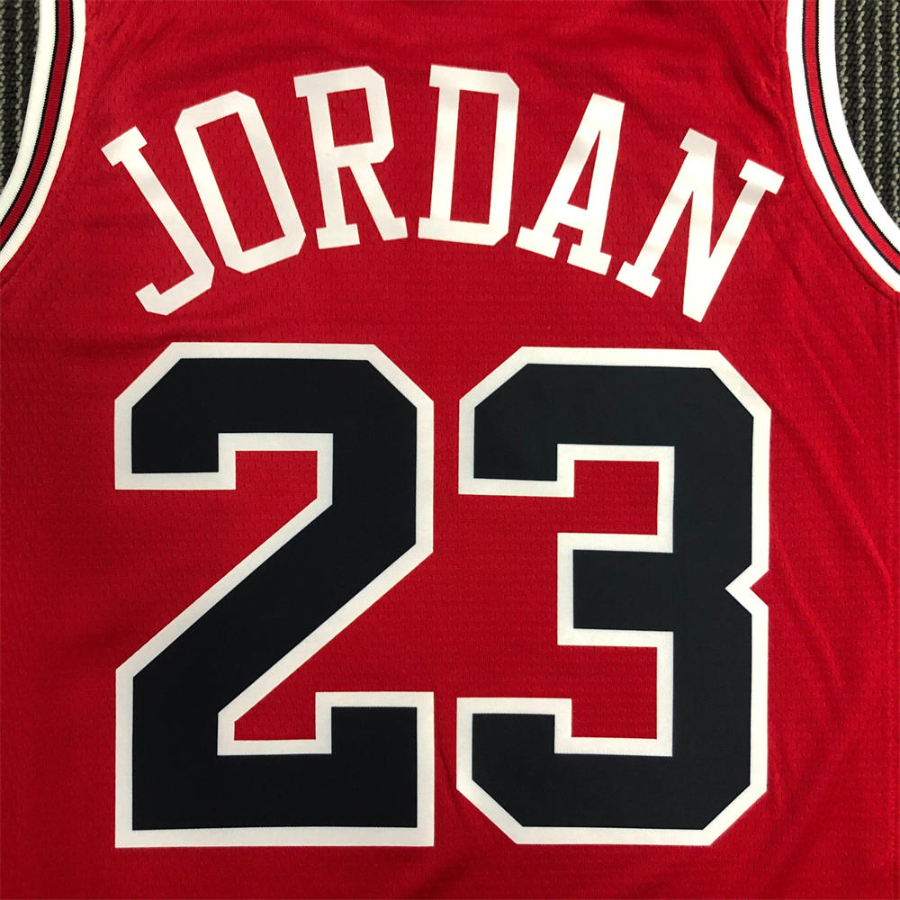 NBA Chicago Bulls Round Neck Red 75th anniversaryJersey JORDAN#23 S-XXL