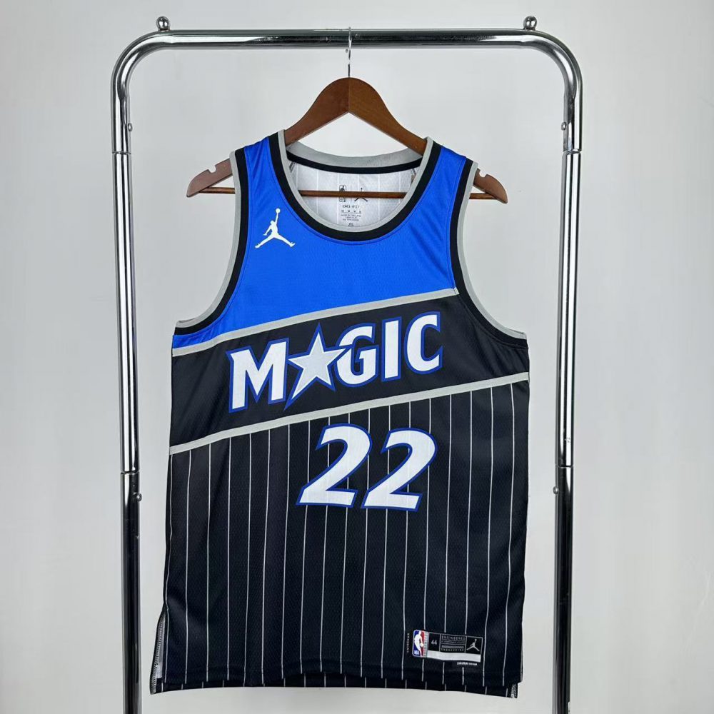 NBA Orlando Magic 2025/26 Round Neck Jordan Edition Black Jersey WAGNER#22