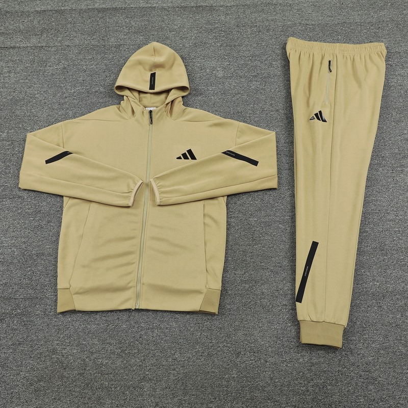 2024 Adidas Khaki Hoodie Jacket Kit Set Football Team Shirt Sports Fashion