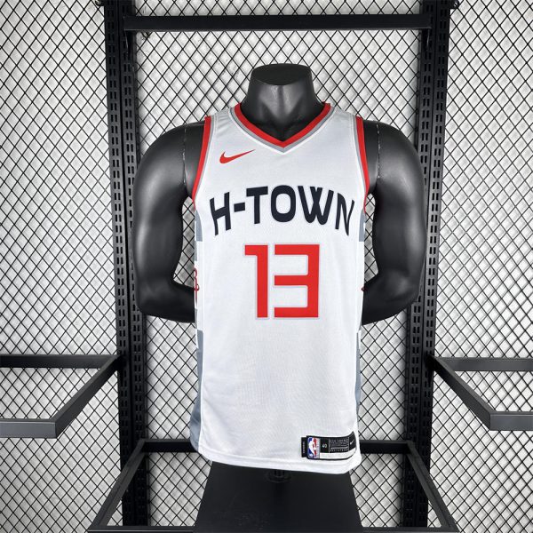 NBA Houston Rockets 2020 V-Neck City Edtion White Jersey HARDEN#13 S-XXL