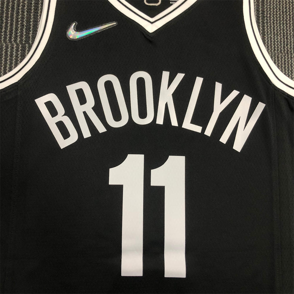 NBA Brooklyn Nets V-Neck Black 75th anniversary Jersey IRVING#11 S-XXL