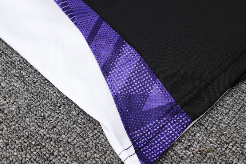 24/25 Real Madrid Black Long-sleeved half-pull training kit Football team kit