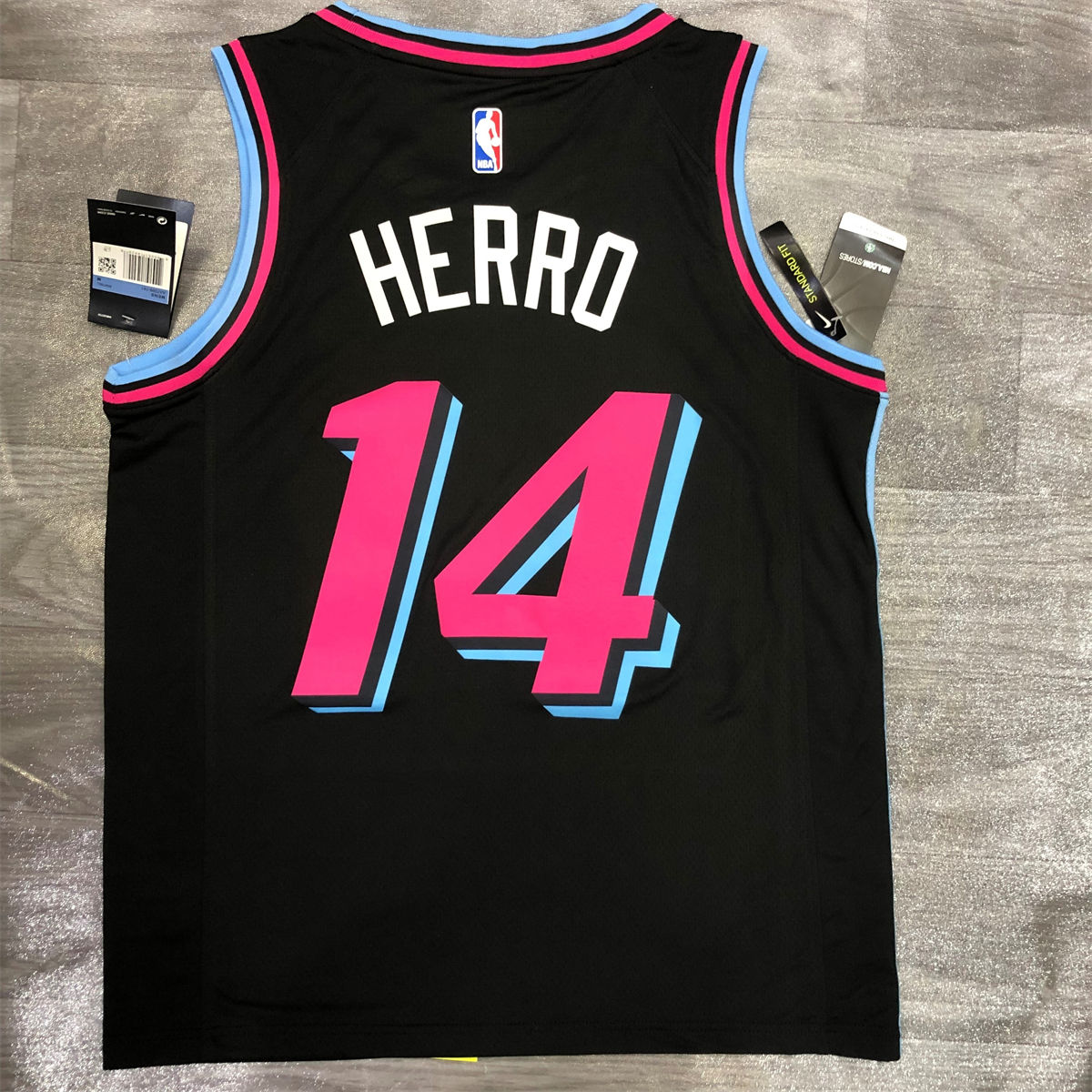 NBA Miami Hearts round neck Black Jersey HERRO#14 S-XXL