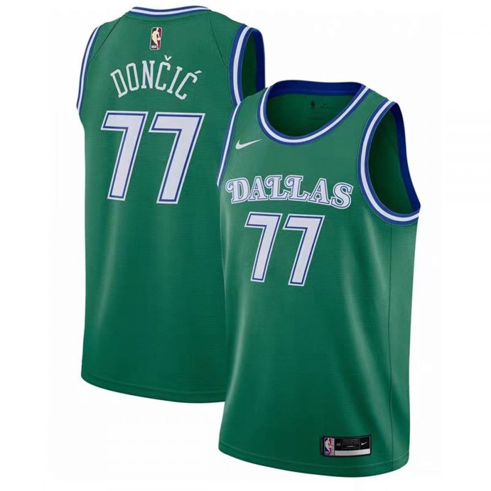 NBA Dallas Mavericks Round Neck Green Jersey DONCIC#77 S-XXL