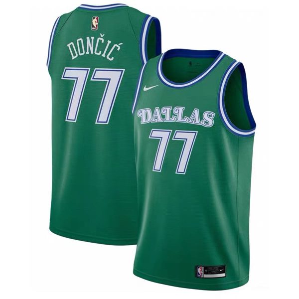 NBA Dallas Mavericks Round Neck Green Jersey DONCIC#77 S-XXL