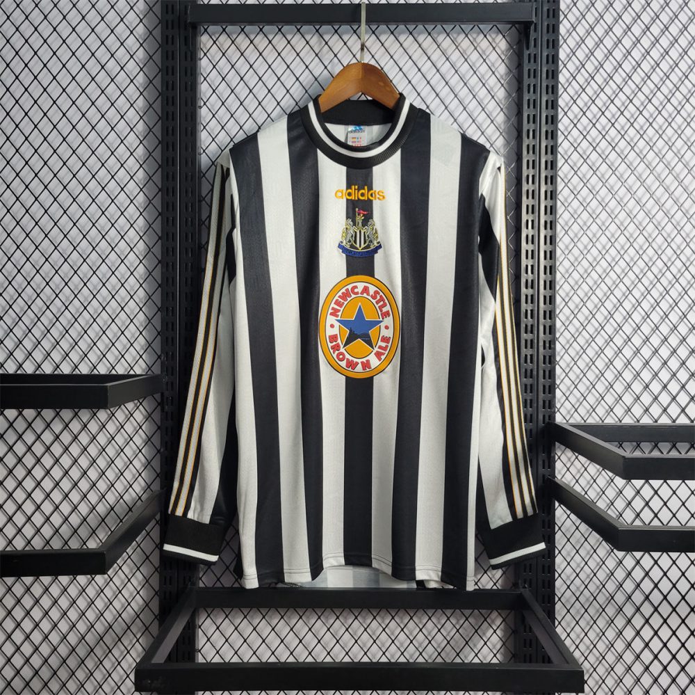 Retro Newcastle United 1995-97 Long Sleeve Home jersey Fan Version