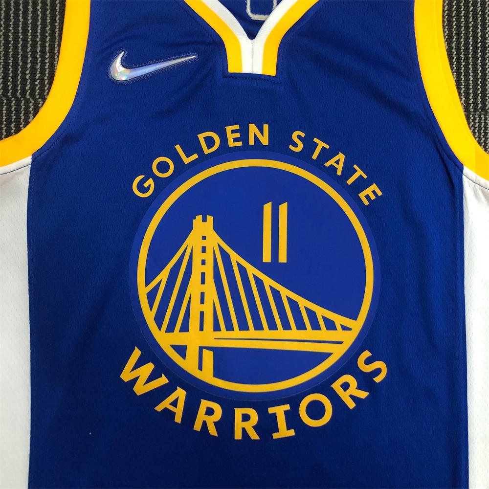 NBA Golden State Warriors V-Neck 75th anniversary Blue Jersey THOMPSON#11 S-XXL