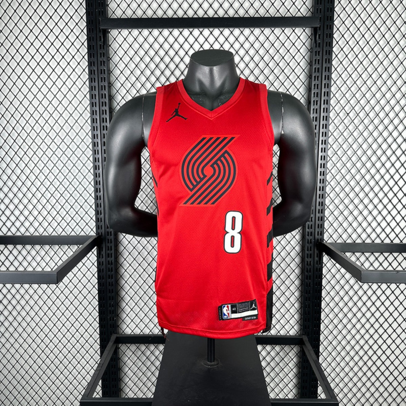 NBA Portland Trail Blazers V-Neck JORDAN Edition Red Jersey AVDIJA#8 S-XXL