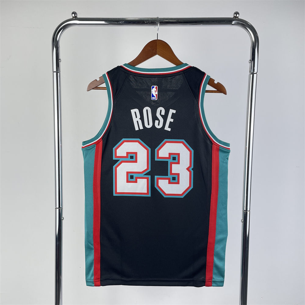 NBA Memphis Grizzies V-neck Black Jersey ROSE#23 S-XXL