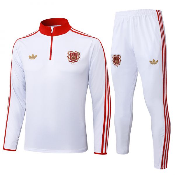 202526 Bayern Munich White Long-sleeved half-pull training kit Football team kit