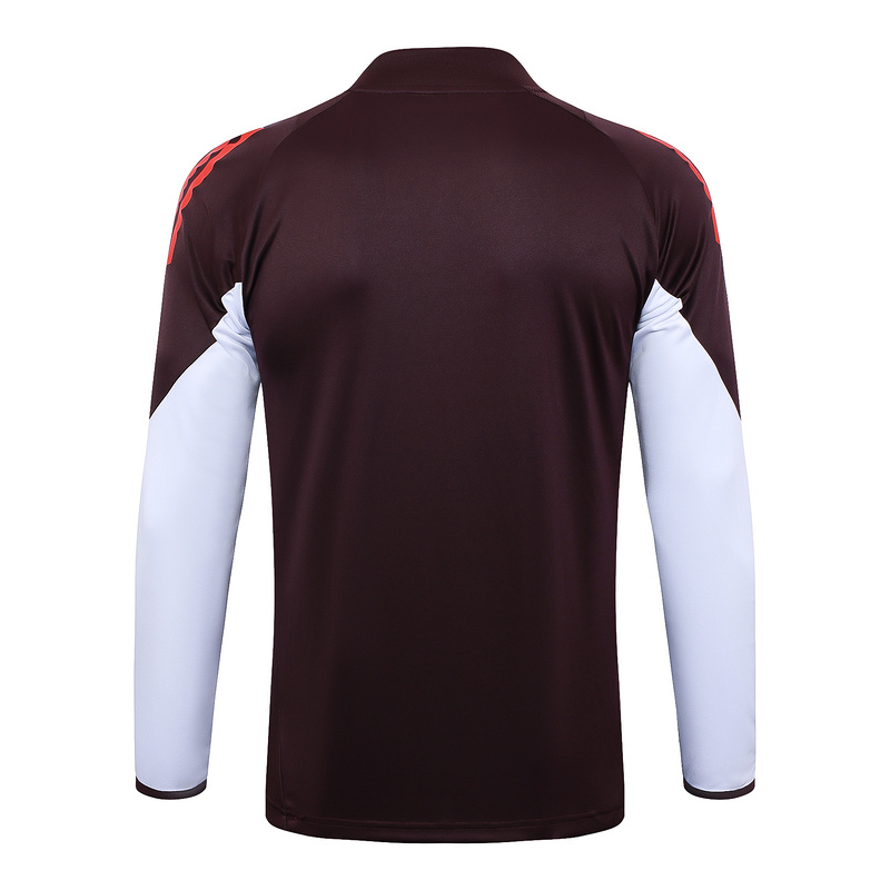 24/25 Bayern Munich Red-brown Long-sleeved half-pull training kit Football team kit