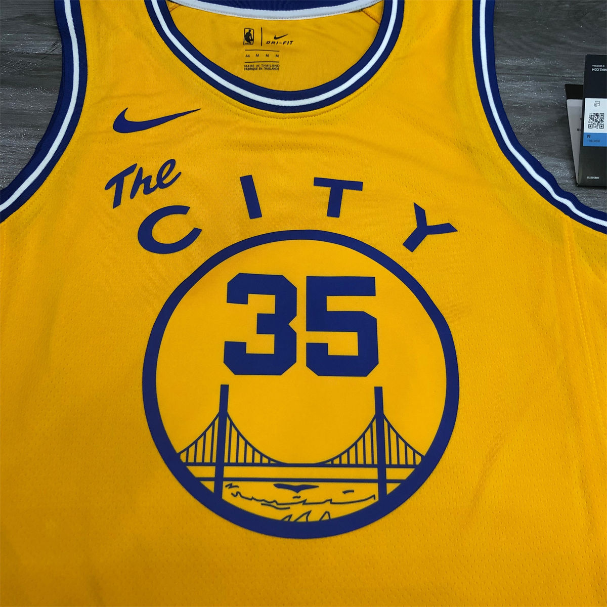 NBA Golden State Warriors Round neck Yellow Jersey DURANT#35 S-XXL