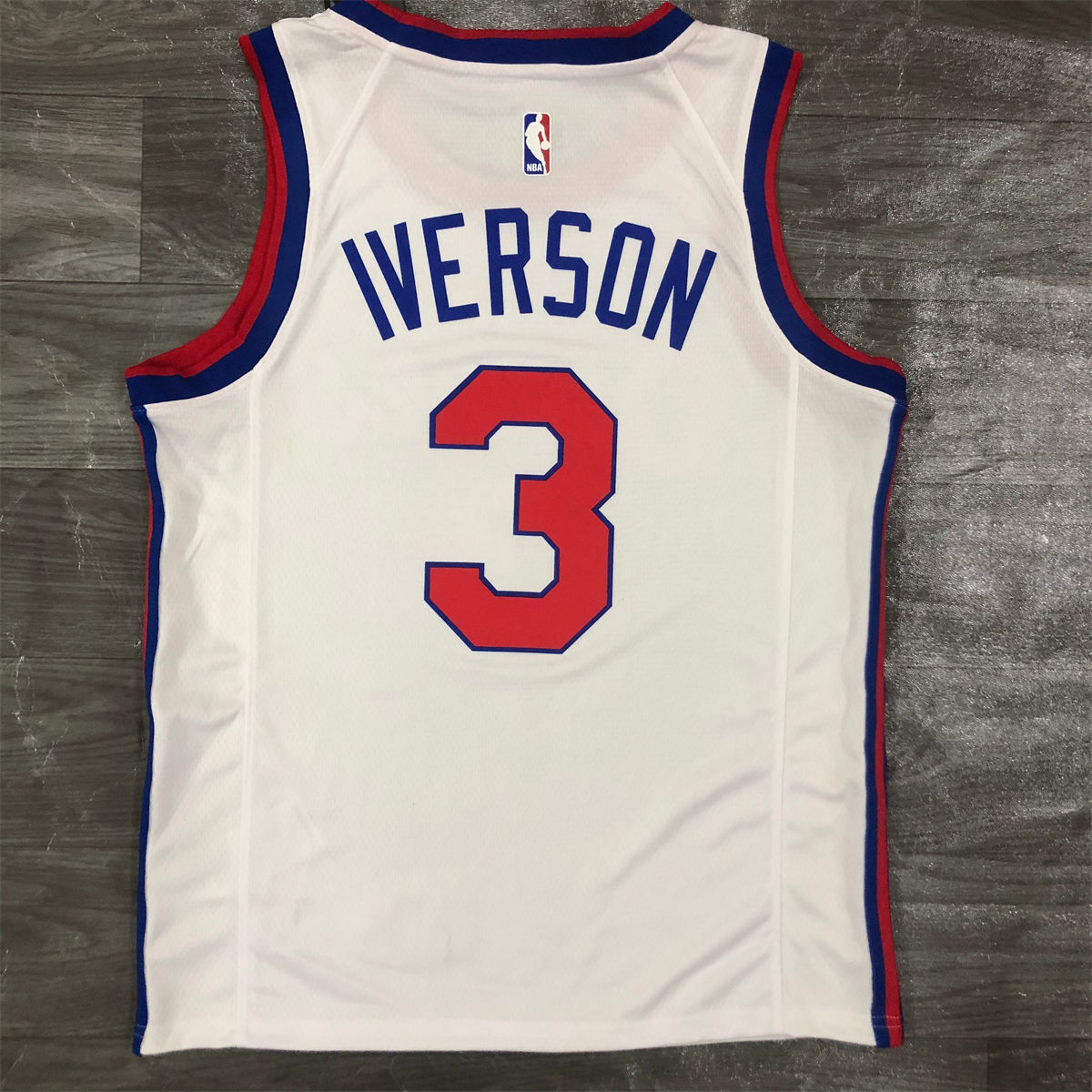 NBA Philadelphia 76ers Round Neck White Jersey IVERSON#3 S-XXL