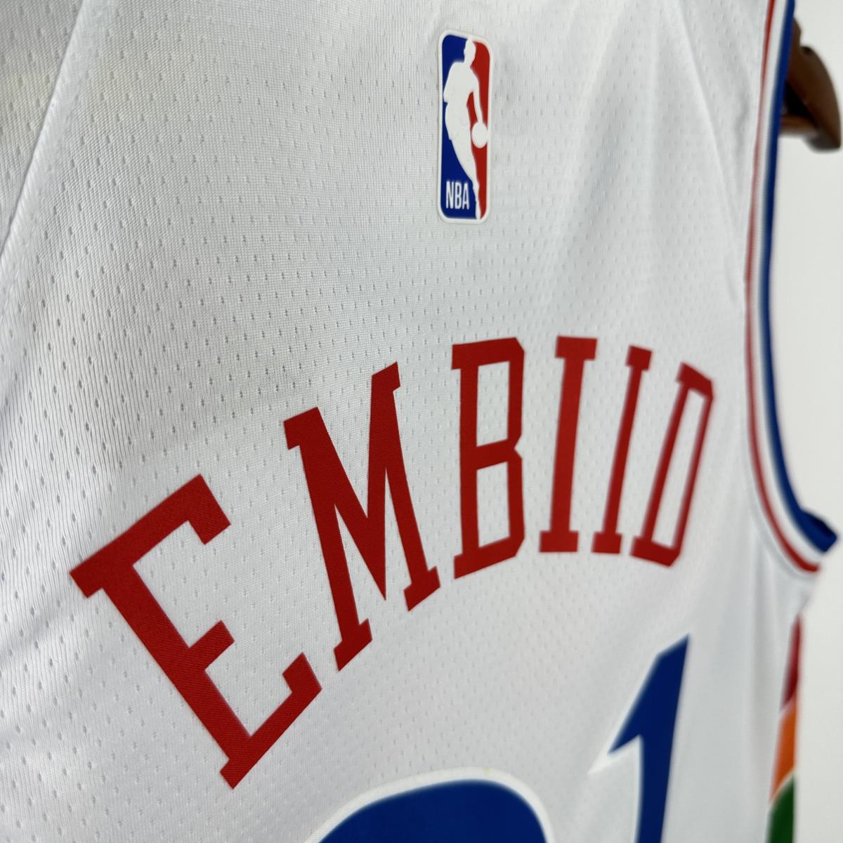 NBA Philadelphia 76ers 24/25 Round Neck City Edition Black Jersey EMBIID#21 S-XXL
