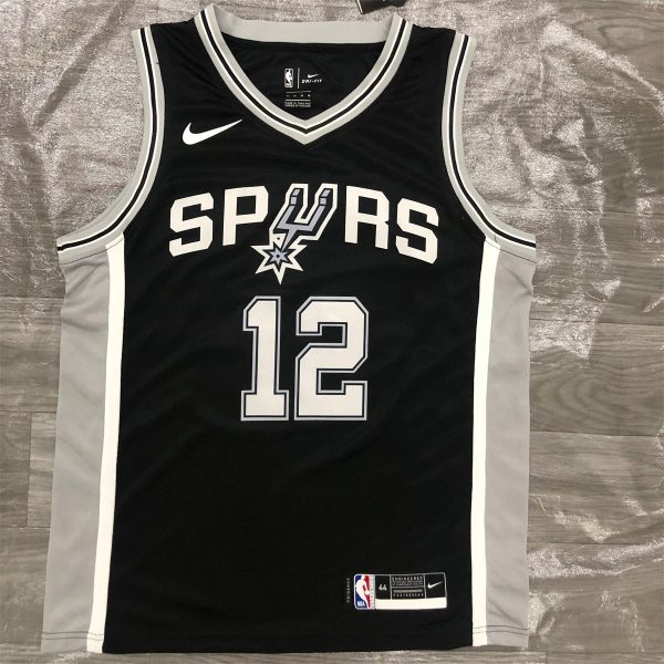 NBA San Antonio Spurs V-Neck Black jersey ALDRIDGE#12 S-XXL