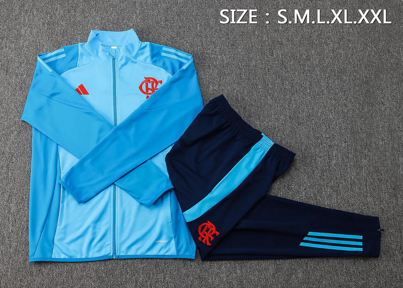 2024/25 Flamengo Light blue Jacket Training Suit Set Football Team Shirt Sports Fashion