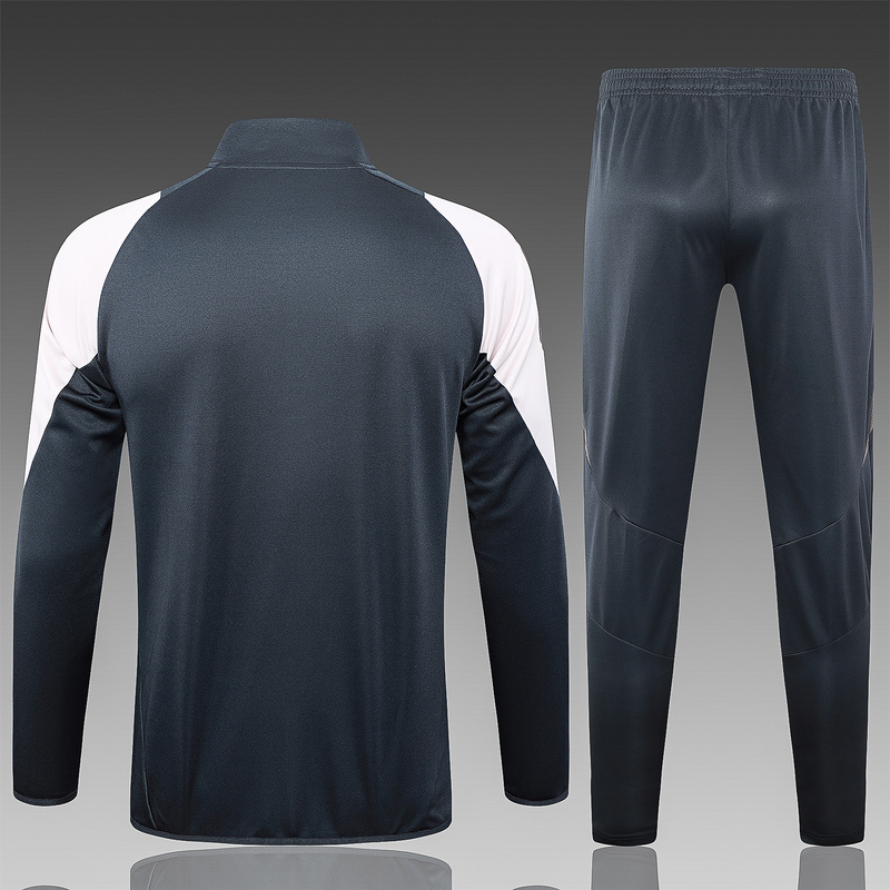 2024/25 Real Madrid Grey Jacket Training Suit Set Football Team Shirt Sports Fashion