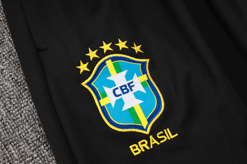 24/25 Brazil Black Long-sleeved half-pull training kit Football team kit