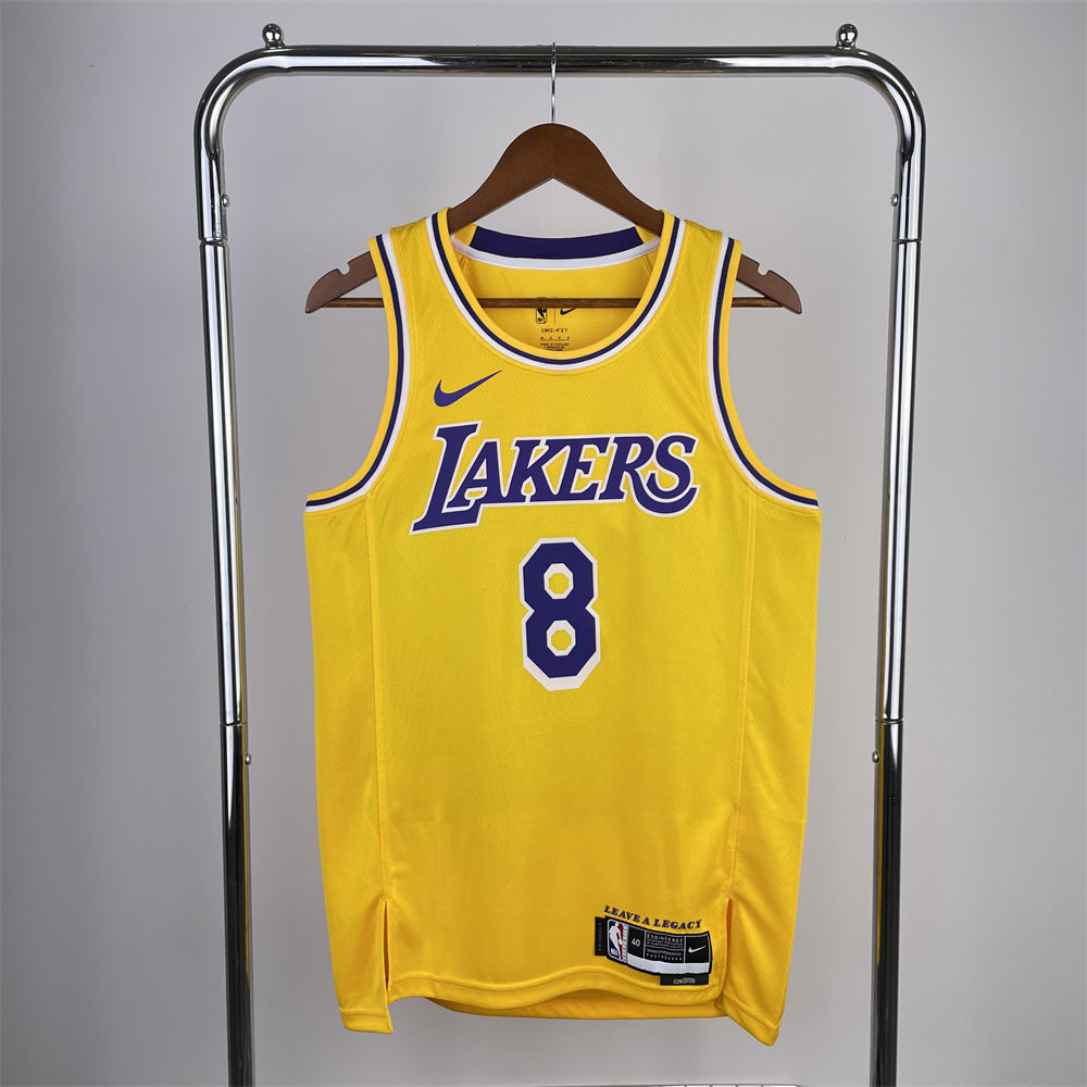 NBA Los Angeles Lakers BRYANT#8 2022/23 Gold Association Edition Swingman Jersey S-XXL