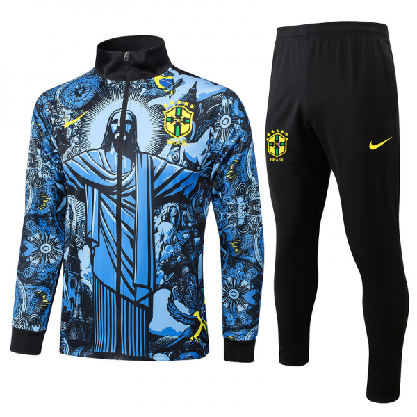 2024/25 Brazil Grayish blue Jacket Training Suit Set Football Team Shirt Sports Fashion