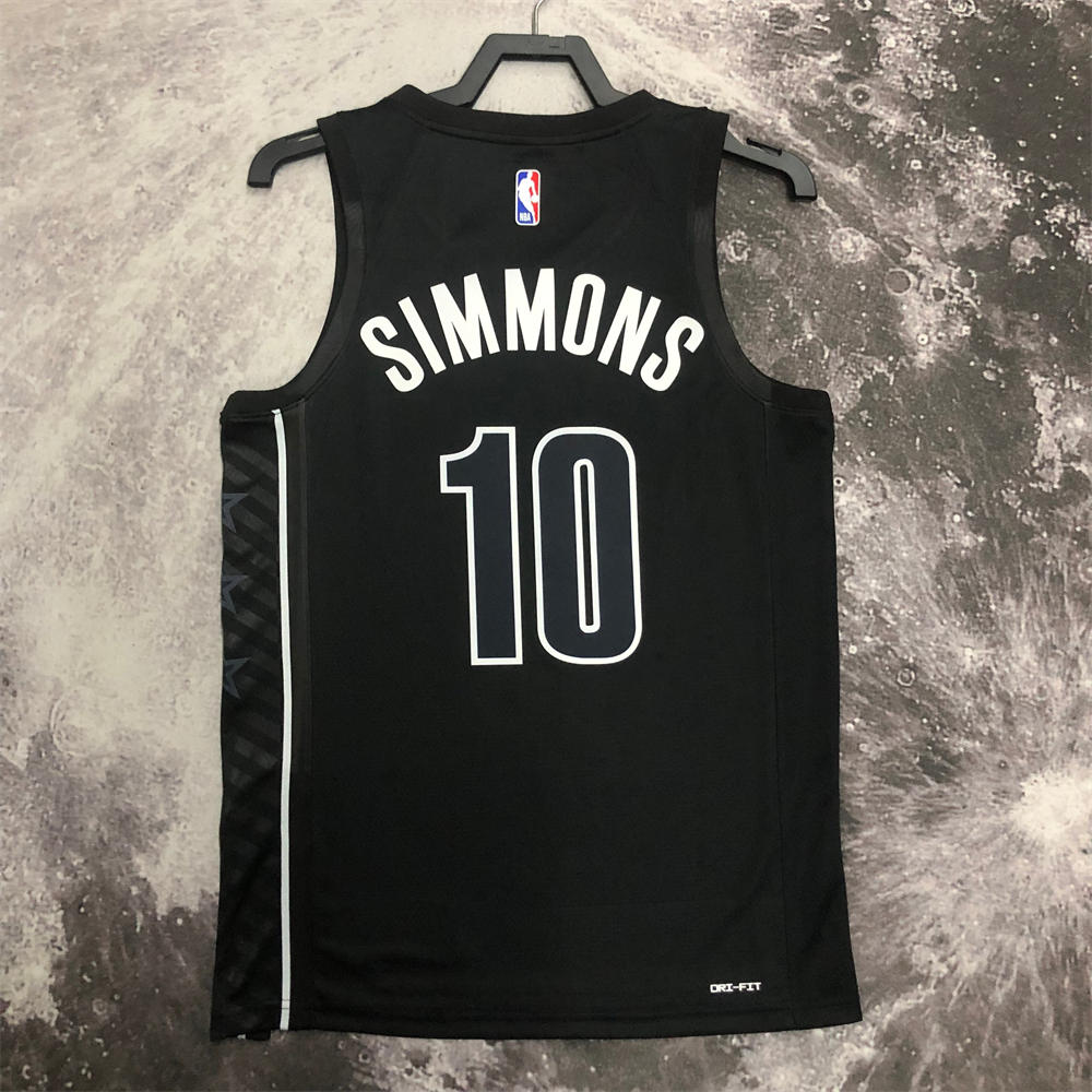 NBA Brooklyn Nets V-Neck Black Jersey SIMMONS#10 S-XXL